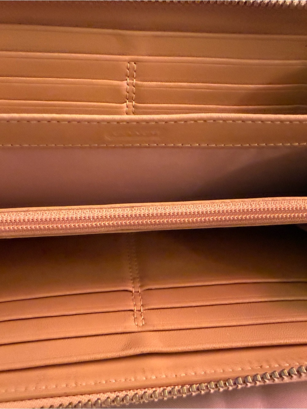 Coach Perforated Signature Zip Wallet - Tan - Picture 3 of 3